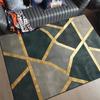 Modern Geometric Golden Edge Carpets for Living Room Light Luxury Rugs for Bedroom Soft Flannel Lounge Sofa Floor Mats Washable