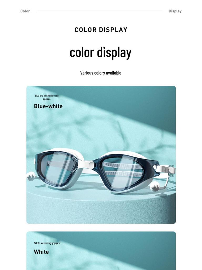 HD Anti-Beschlag Wasserdichte Schwimmbrille & Kappen-Set für Erwachsene für Männer und Frauen.