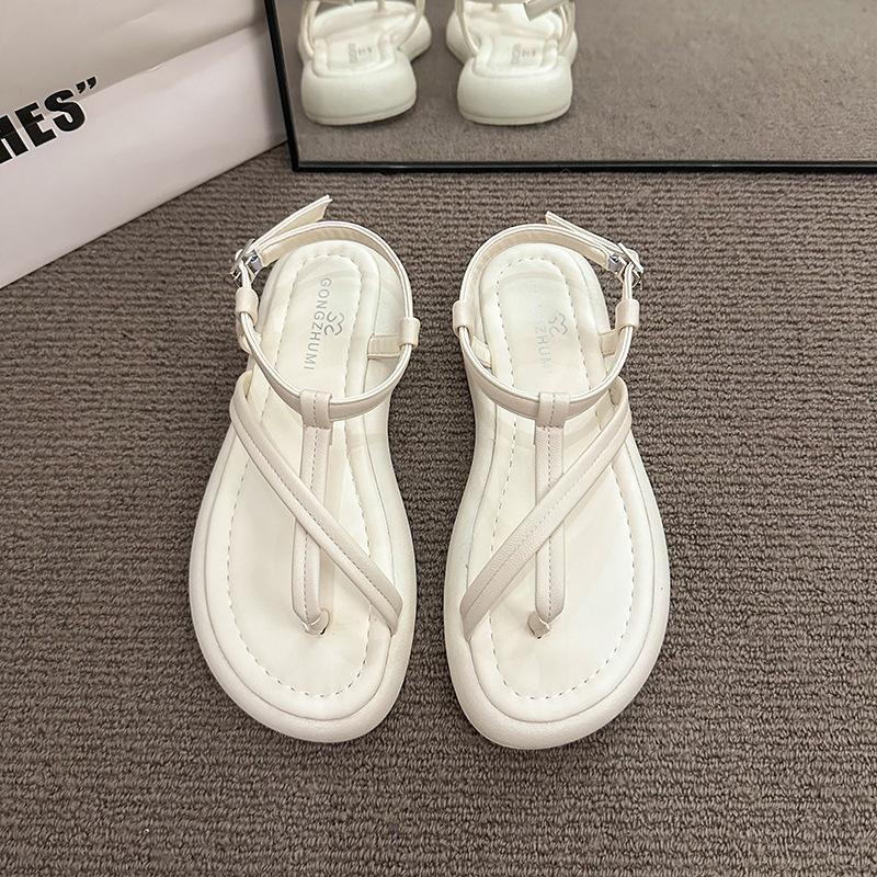 Platform Sandals Women's Summer 2025 New Casual Toe Small Size Flat Comfortable Roman Sandals Beach Women's Shoes