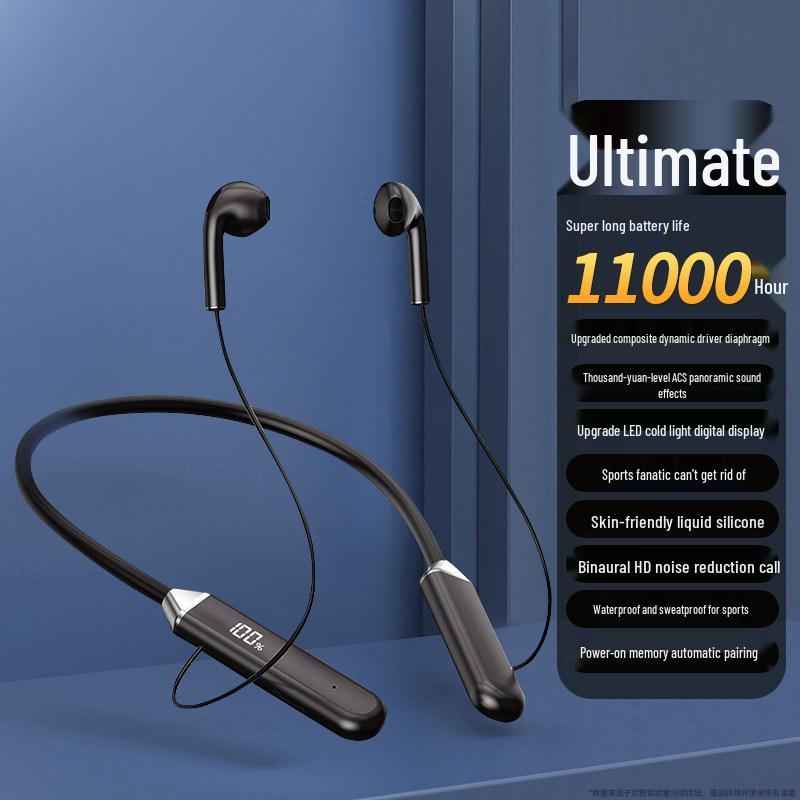 2026 Wireless Neckband Bluetooth Headphones - Comfortable for Long Wear, Unisex, Ideal for Sports, with Large Battery Life
