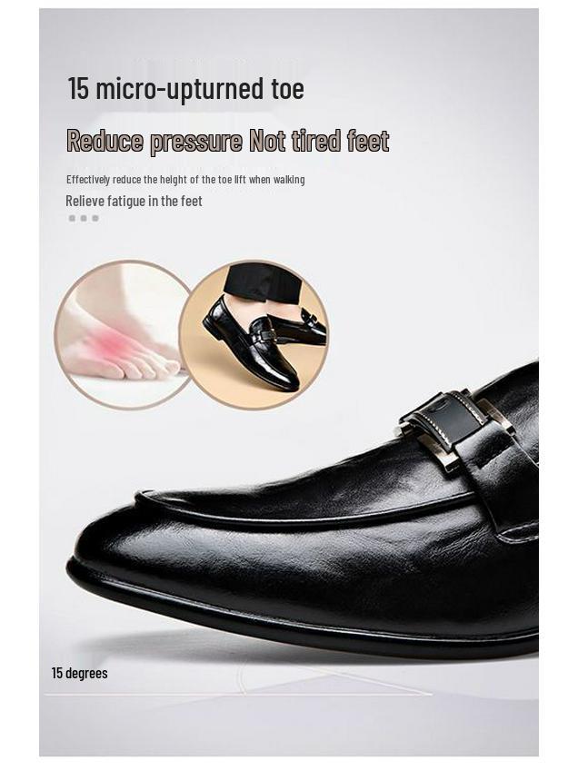 2025 Men's Summer Leather Slip-On Loafers: Soft, Breathable, Deodorant, Low-Cut Shoes for Business & Casual Wear