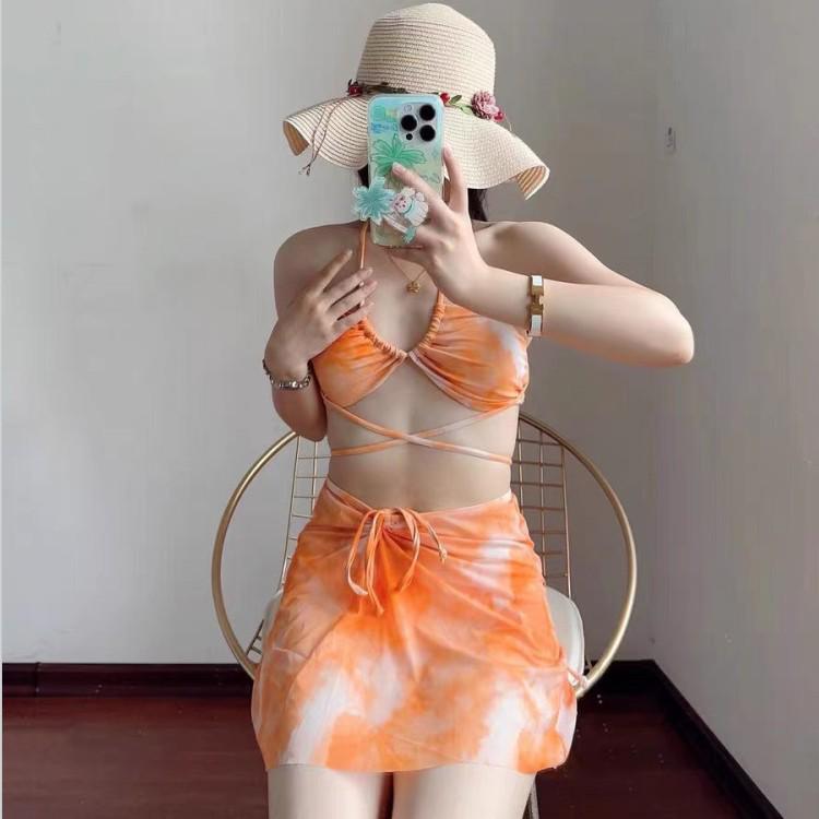 

Women s 2025 Korean Style Three-Piece Bikini Set - Sexy Beachwear Small
