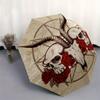 Skull & Roses Pentagram Sticker - Gothic DecorUmbrella, Portable 3-Fold Compact Umbrella,Christmas Gift ES526