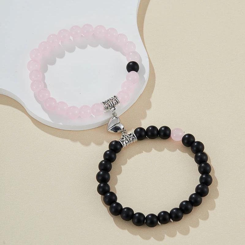 New Fashion Trend Love Heart Magnetic Bracelet 2 Pieces / Set of Men and Women Couples Personalized Party Accessories Gift