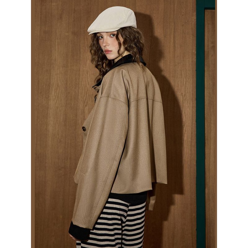 Coolhut2025 New Autum Style Small Fragrance Style High-End Unique Super Nice Loose and Lazy Style Windbreaker Jacket