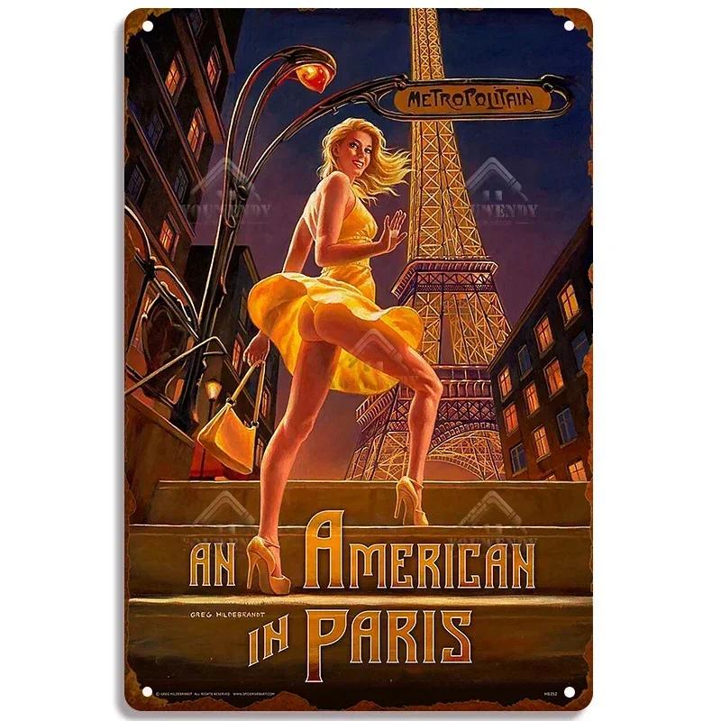 Las Vegas Schönes Mädchen Wandschild Metall Poster Männerhöhlen Wandaufkleber Weißblech Malerei Sexy Frauen Foto Dekor Plaketten