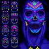 Halloween Fluorescent Stickers Funny Arm Ghost Face Waterproof Tattoo Stickers Women Men Party Supplies Masquerade Cosplay Props