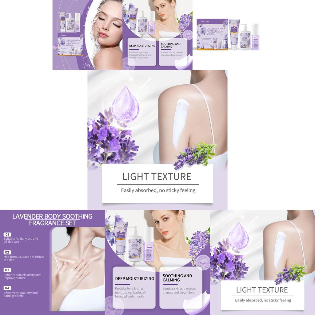 Eelhoe Lavender Body Care Set For Moisturizing Refreshing And Non-greasy Skincare