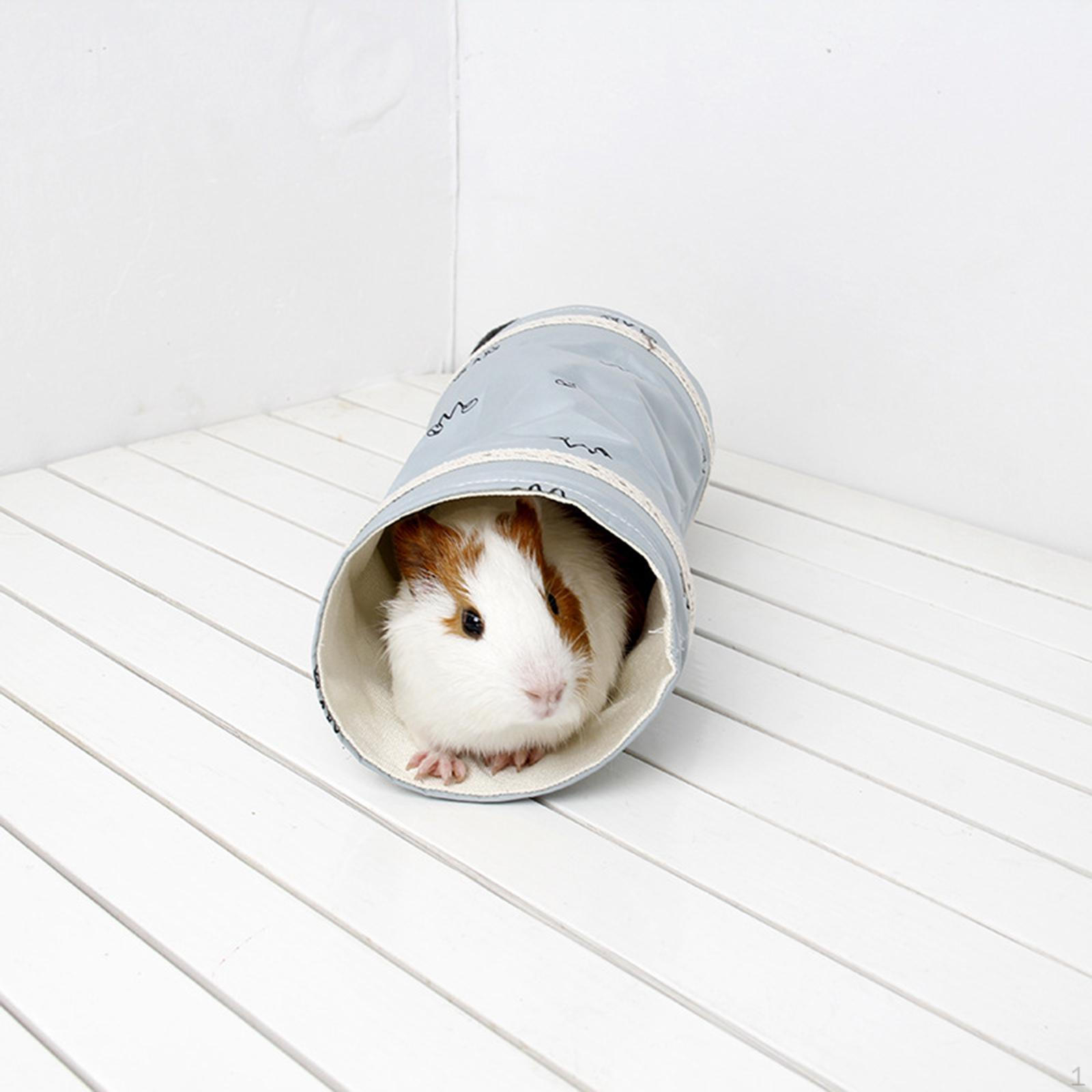 Bunny Tunnels Tubes / Collapsible Hideout Small Animal Activity Tunnel Toys for Dwarf Rabbits Blue 19x10CM