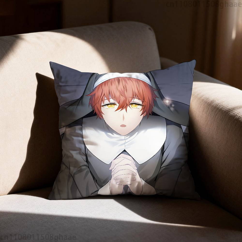 Game Mystic Messenger Pillow Case Sofa Living Room Bedroom Headboard Backrest Cushion Square Cushion Nap Time