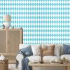 Harlequin Rhombus Wallpaper, Celadon and White, for Living Room and Bedroom, 50x1000
