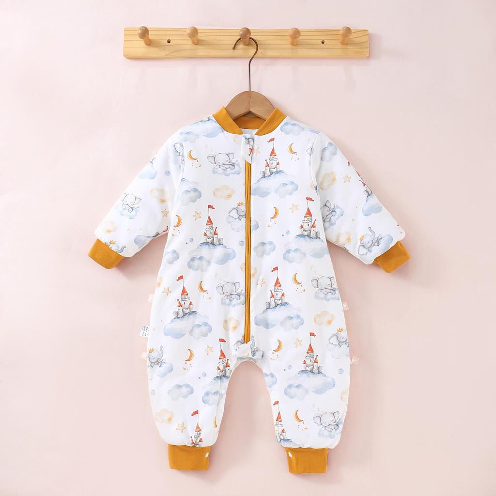 Mulberry Silk Baby Sleep Sack - All-Season Quilted Anti-Kick Split-Leg Design for Autumn & Winter