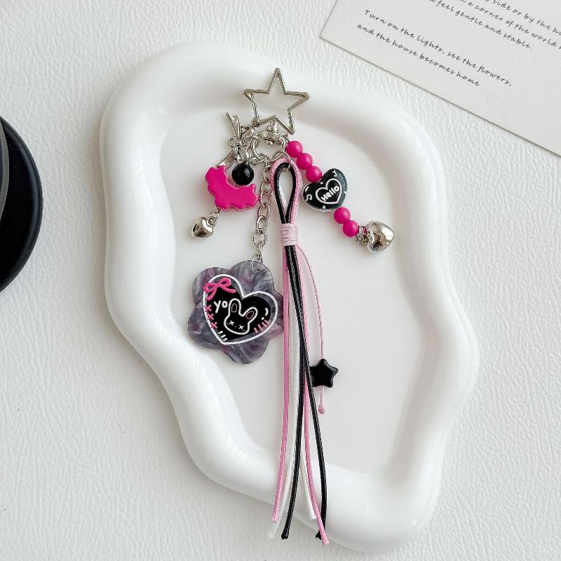 1Pcs Beach Vacation Style Seashell Keychain With Mini House, Starfish, And Ribbon Hanging Accessory, Fresh Summer Bag Charm