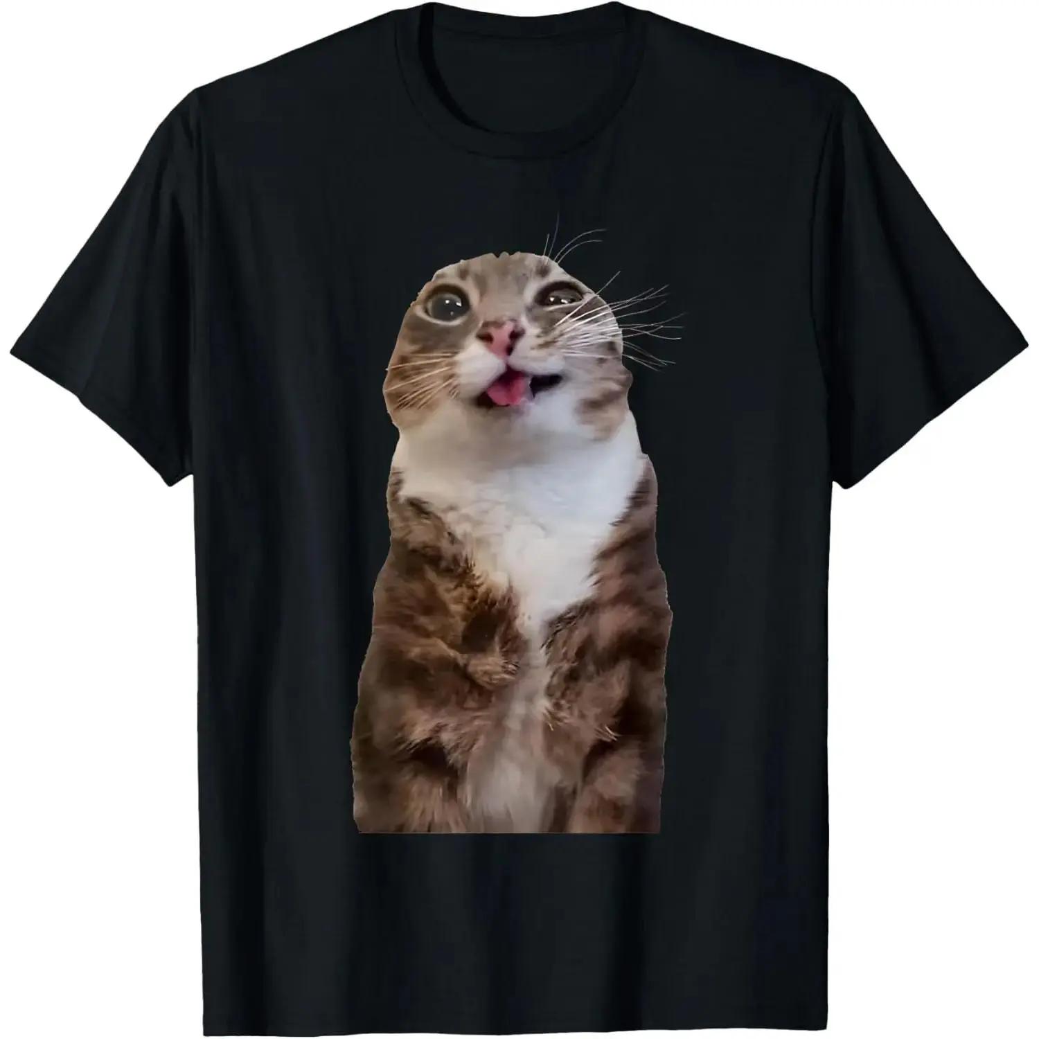 Cotton Graphic Tees Streetwear Gifts Rigby Cat Funny Rigby Cat Meme Rigby Cat Silly Cat Trendy T-Shirt Casual Soft Breathable XL