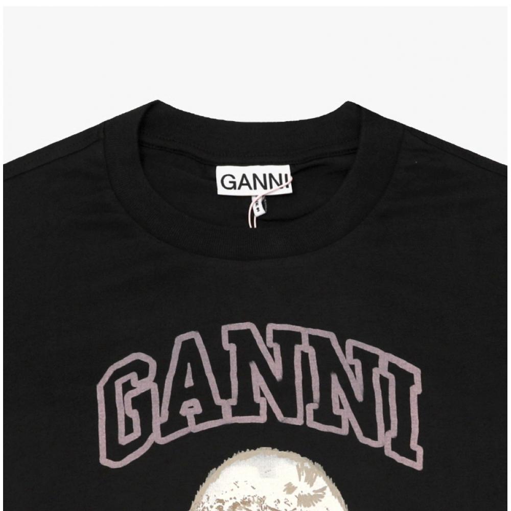 Ganni Women Poodle Logo PrinT Baby FiT T shirT T4239 252