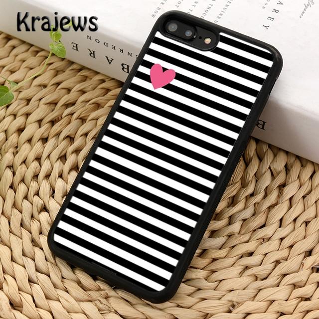 Krajews Black White Stripes Soft Phone Case Cover For iPhone 14 5 6s 7 8 Plus X XR XS 11 12 13 Pro Max Samsung S21 S22ultra Plus