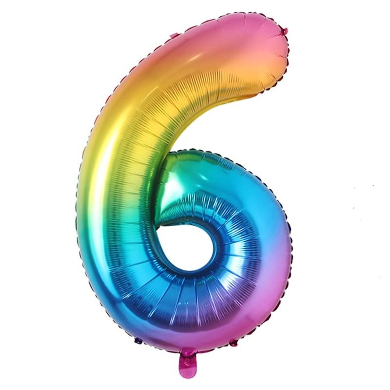 40inch Big Rainbow Foil Birthday Balloon Helium Number Balloons Happy Birthday Party Decorations