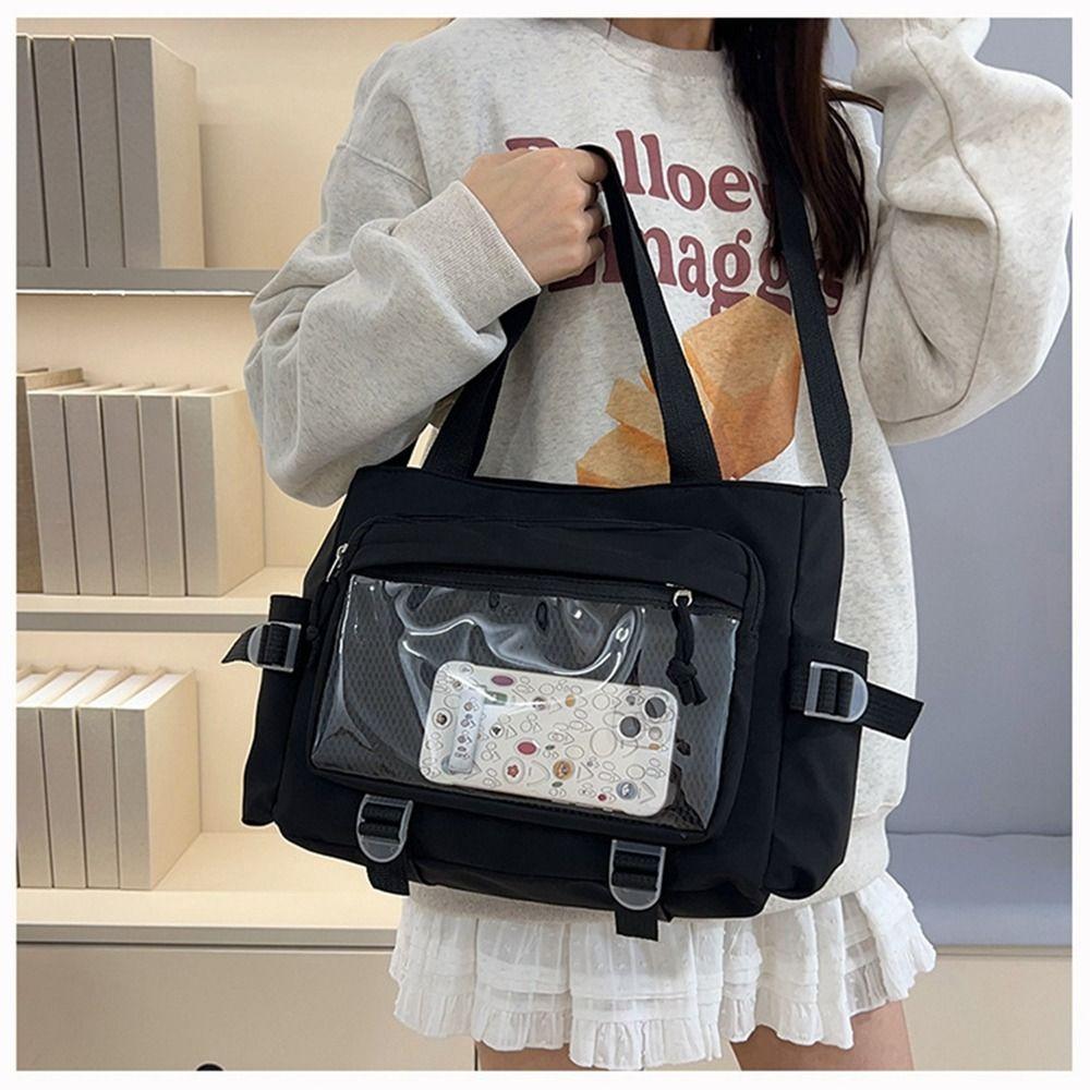 Harajuku JK Shoulder Bag Large Capacity Lolita Handbag Lovely Transparent Itabag  Shopping