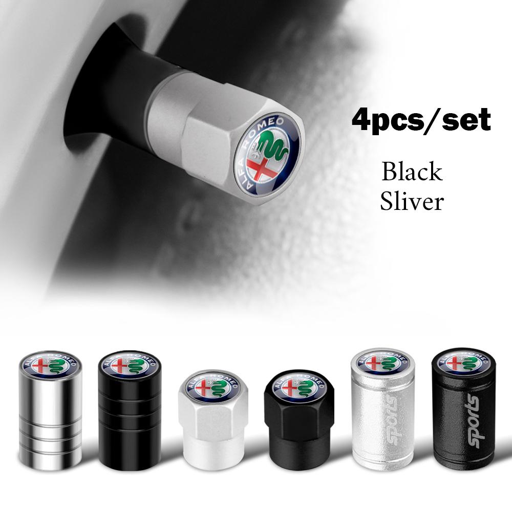 4Pcs 3D Metal Alloy Car Wheel Tire Valve Stem Caps Cover For Alfa Romeo 159 Mito Tonale Stelvio Giulietta Giulia TZ3 Car-Styling ysdf45