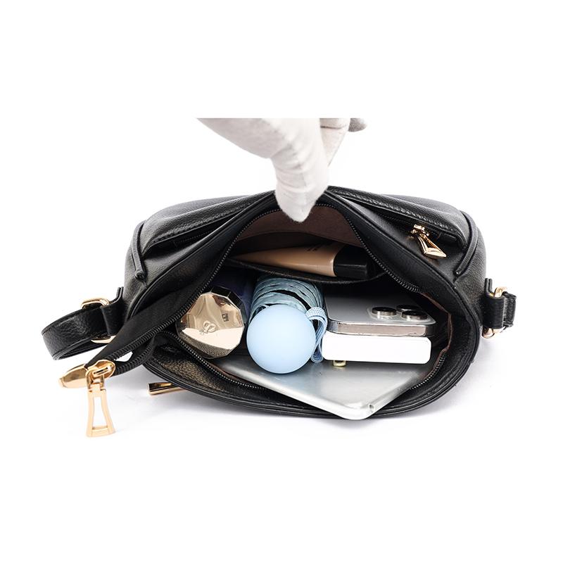Fashionable Women's Faux Leather Shoulder Bag, Multi-layer Middle-aged Mother Bag, Retro Shoulder Bag, Perfect for Commuting, Travel, and Daily Use