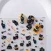 Cartoon Cat Black Nail Sticker Relief Graffiti Enhancement Adhesive Nail Decoration Salon Diy Stereoscopic