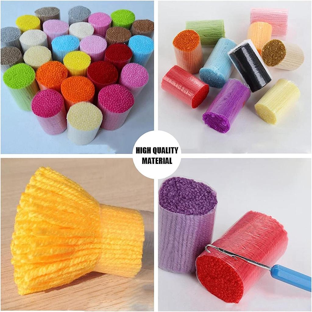 German Shepherd Beginner Latch Hook Kits Pillow Cover Set Sofa Cushion Latch Hooking Carpet Rug Acrylic Yarn Printed Pillowcase Craft Kits with Tools