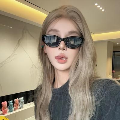 Chic Cat Eye Glasses Plastic Frame with Anti-Reflective Plastic Lens Fashion Street Snap Trendy Style Unisex Decorative Eyewear