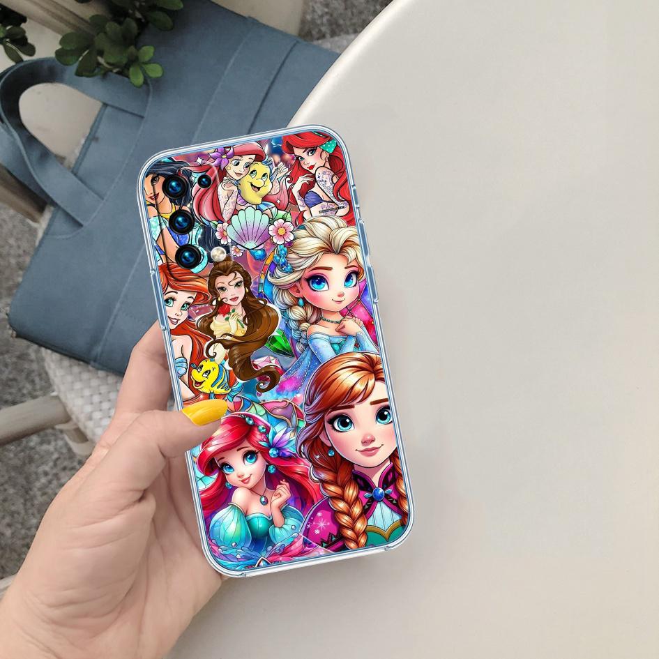CJ42 Disney Princess Soft Shell Transparent Phone Case for Samsung Galaxy A04 A04S A14 A23 A34 A54 M23 M33 M52 M53