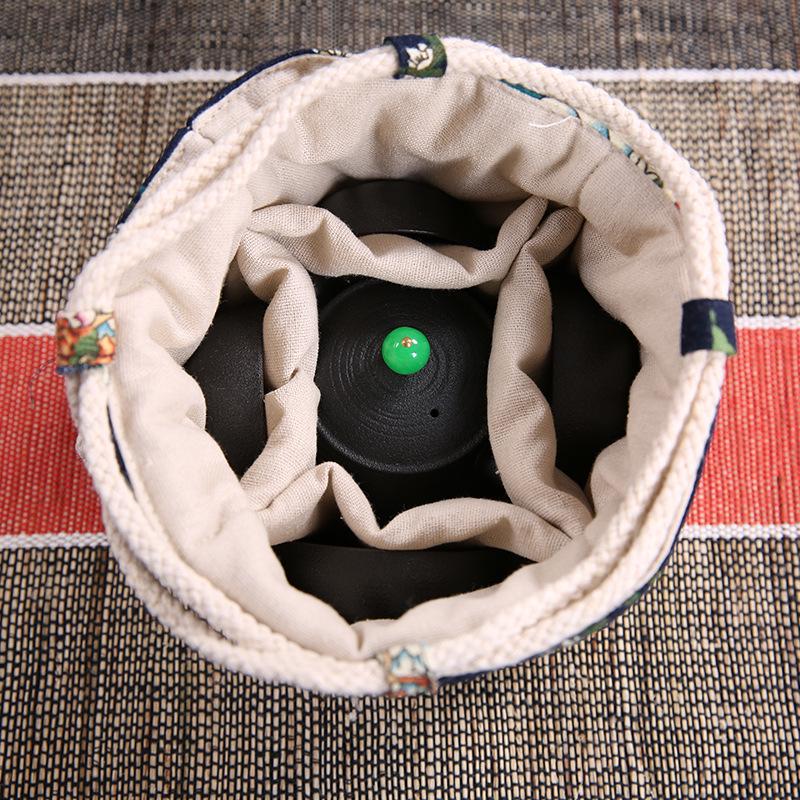 Chinese Thickened Cotton Teacup Bags Travelling Portable Drawstring Bags Multi-functional Storage Bag Teapot Cloth Pouch New