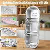 Mulftiunctional Stainless Meal Box With Separate Food Sections With  Lid Dishwasher Safe   For Travel School