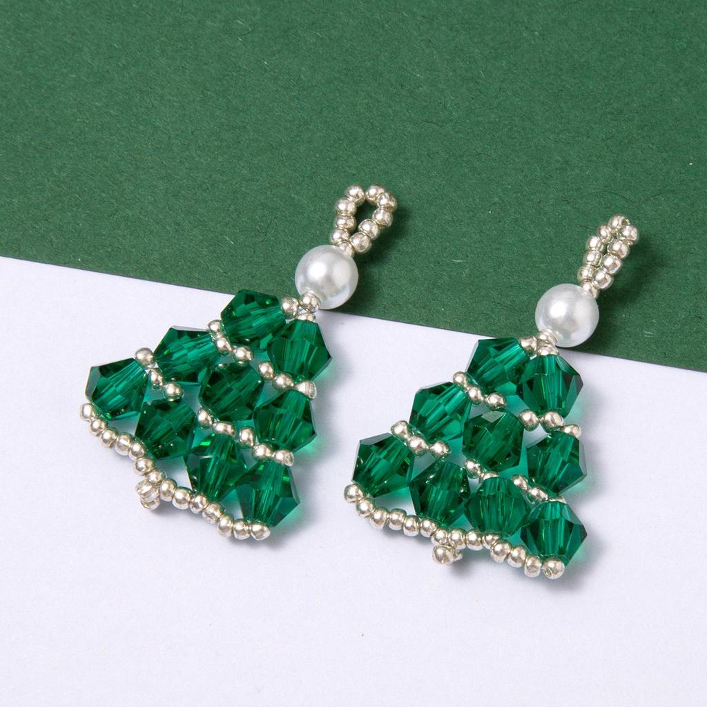 Festive Knitted Christmas Tree Pendant Earrings & Phone Charms