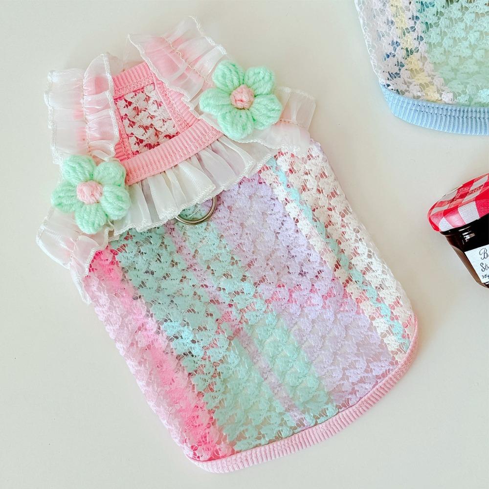 Color Blocking Pet Dog Vest Breathable Dog Clothes Cute Style Dog Vest  Daily Walk