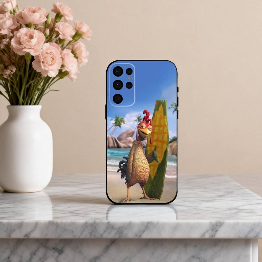 

FUNNY C-Chicken-N J-Joe S-Surf Phone Case For Samsung S25,24,23,22,30,21,10,9,Ultra,Plus,Lite,FE,4,5 G Soft Black Case Samsung S25Plus