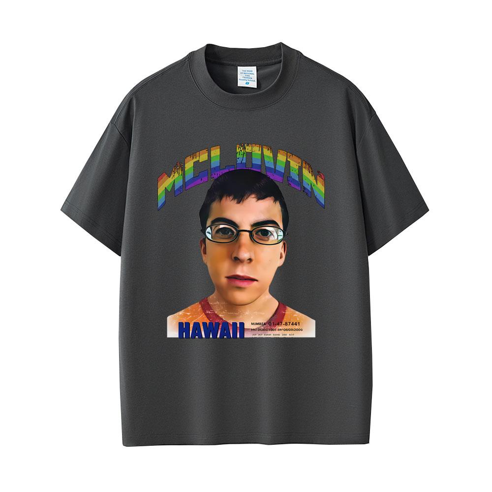 Maglietta da uomo divertente McLovin Mugshot Girocollo Manica Corta Hip Hop Oversize Donna Y2k Vintage Harajuku T-shirt
