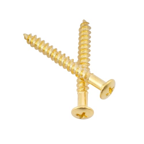 Musiclily 5x45mm Neck Plate Screws, Gold (8 pieces)