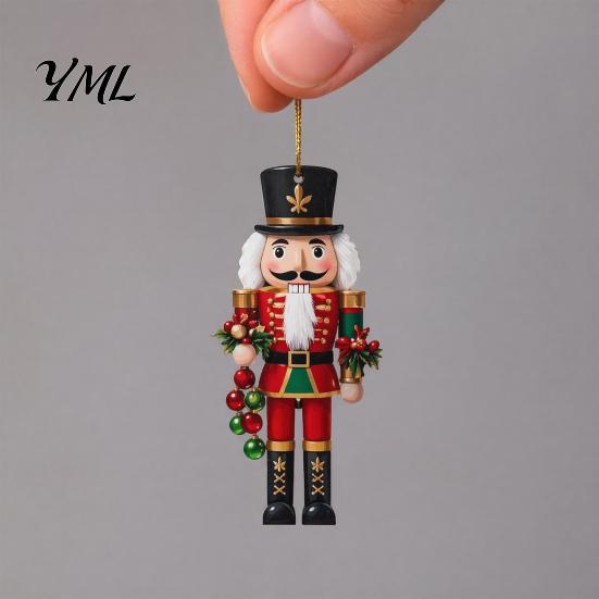 Rustic Christmas Tree Pendants Nutcracker Ornaments, Durable Wooden Hanging Figurines, Country Style Retro Holiday Gift Tags Decorations, for