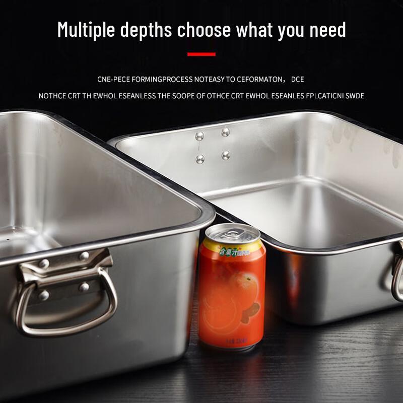 Rechteckiges Edelstahlbecken mit Griffen