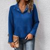 Casual Solid Textured Long Sleeve Sweatshirt Simple Versatile European American Style Pullover Top For Crossborder