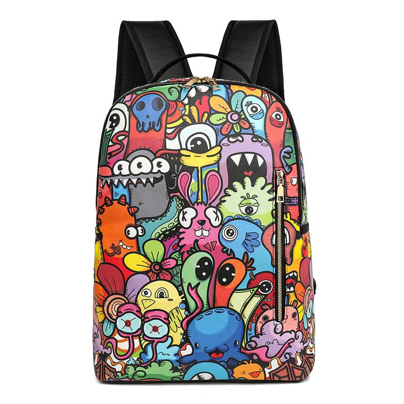 New camouflage color matching shark student schoolbag digital printing large capacity animation backpack backpack