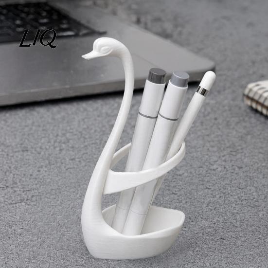 Toothbrush Holder 3D Printed Swan Holder, Bathroom Organizer with Hollow Water-Draining Design, Black White Shape Dual Color, Widened Stable