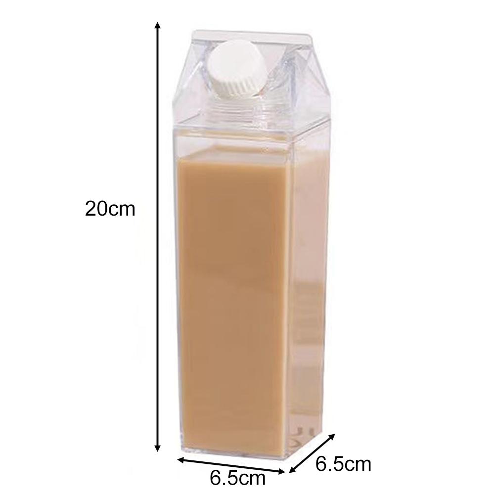 Box Juice Tea Transparent Plastic Milk Carton Water Bottle Portable PS Clear Plastic Leakage Lightweight Milk Cup