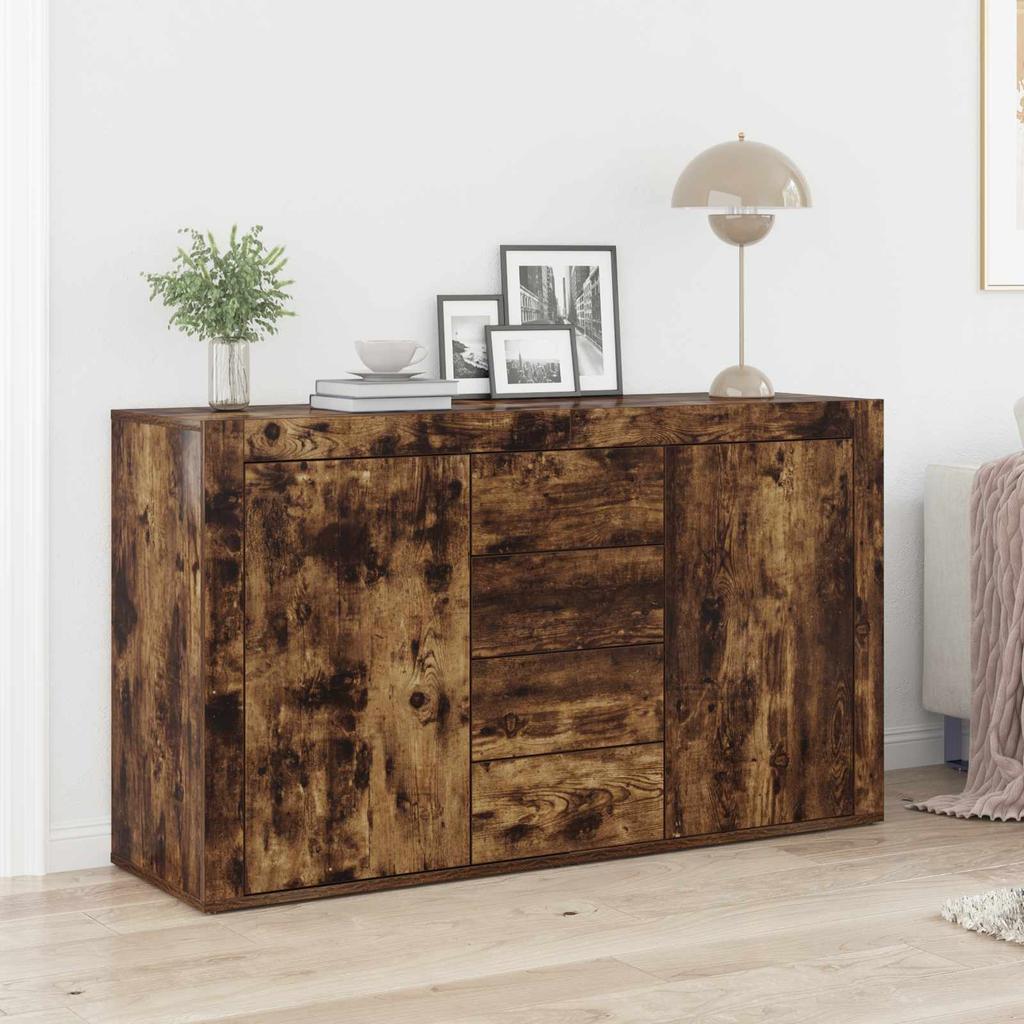 Sideboard Smoked Oak 120 x 36 x 69 cm Wood Based Material
