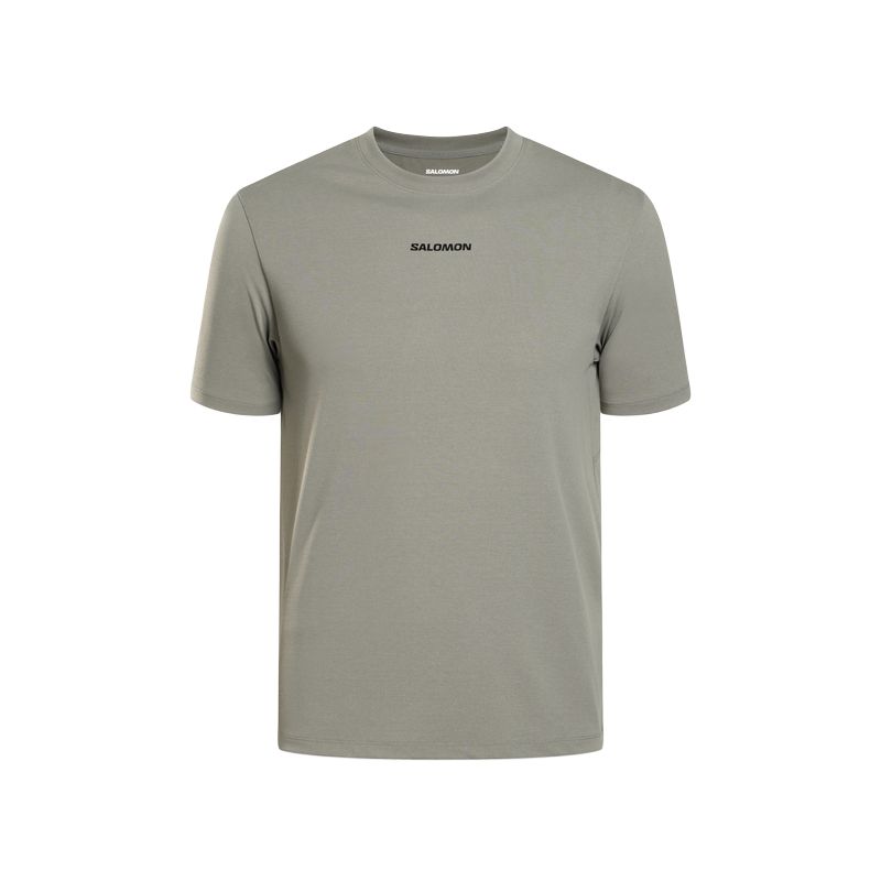 SALOMON T Shirts Men s Khaki Crew Neck Moderate Straight Fit C24094- S