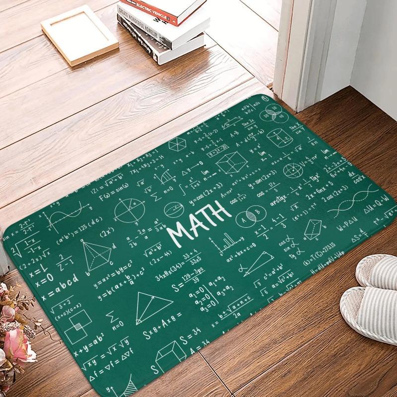 Science Theme Door Mat E=mc² Scientific Elements Non-slip Entrance Rug for Home Decor Living Room Bedroom Nerds Collection
