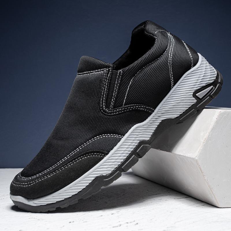 

2025 spring casual men s shoes breathable and versatile old Beijing non-slip cloth shoes to work outdoor shoes driving shoes dad shoes 44 чёрный