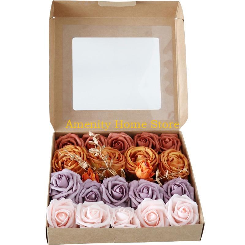 

F26C Artificial PE Foam Rose Flowers for Head Bride Bouquet for Wedding Party Decorative Scrapbooking DIY Hand Flower