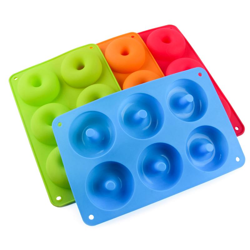 6 Cavity Silicone Donut Mold Chocolate Dessert Baking Pan Non-Stick Silicone Cake Mold Oven Baking Tools Cake Decoration Tools