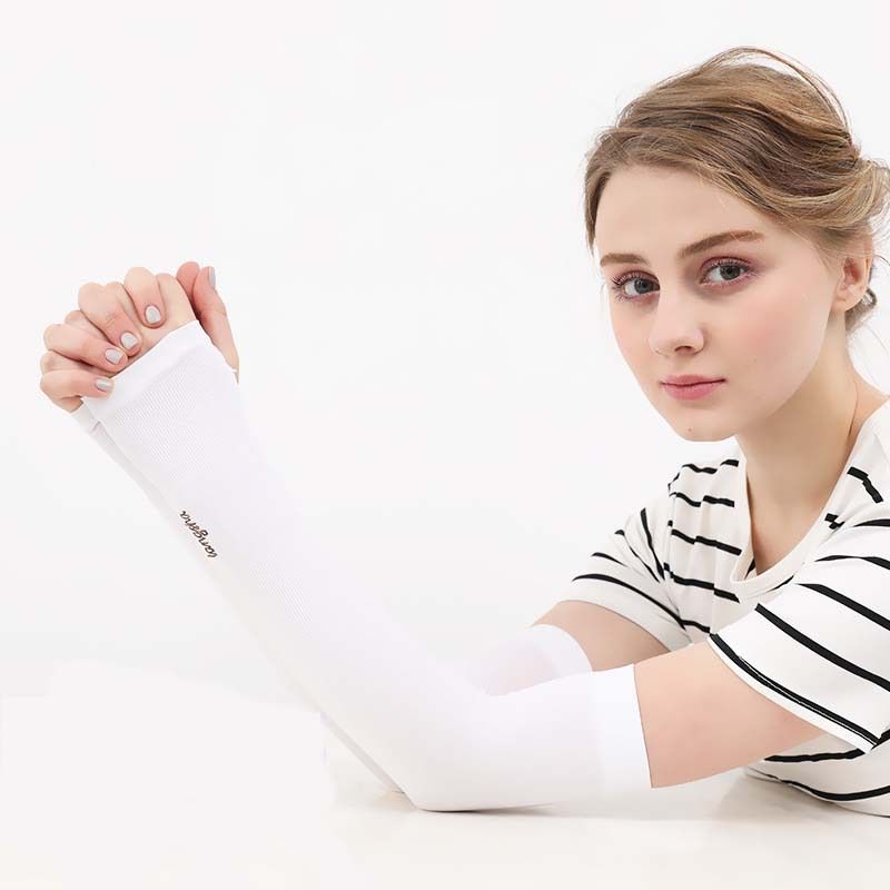 

Langsha Ice Sleeve Men s and Women s Ice Silk Sun Protection UV Protection Tide Driving Outdoor All-Matching K-style Summer Oversleeve Arm Sleeve Thumb white 3 pairs] One size