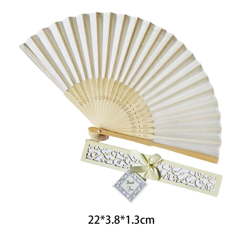 Folding Fan Silk Wedding Dance Hand Fan With Gift Box Party Favors