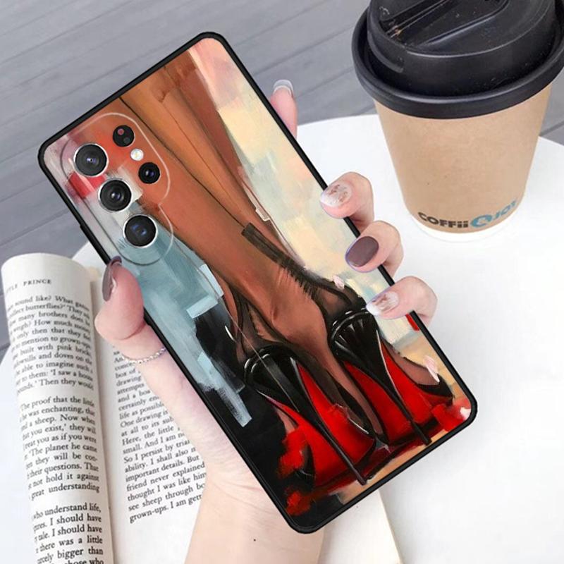 High Heels Girl Fashion phone case Cover For Samsung Galaxy S24 S25 Ultra S21 S22 Ultra S10E Note 10 Plus Note 20 FE S23